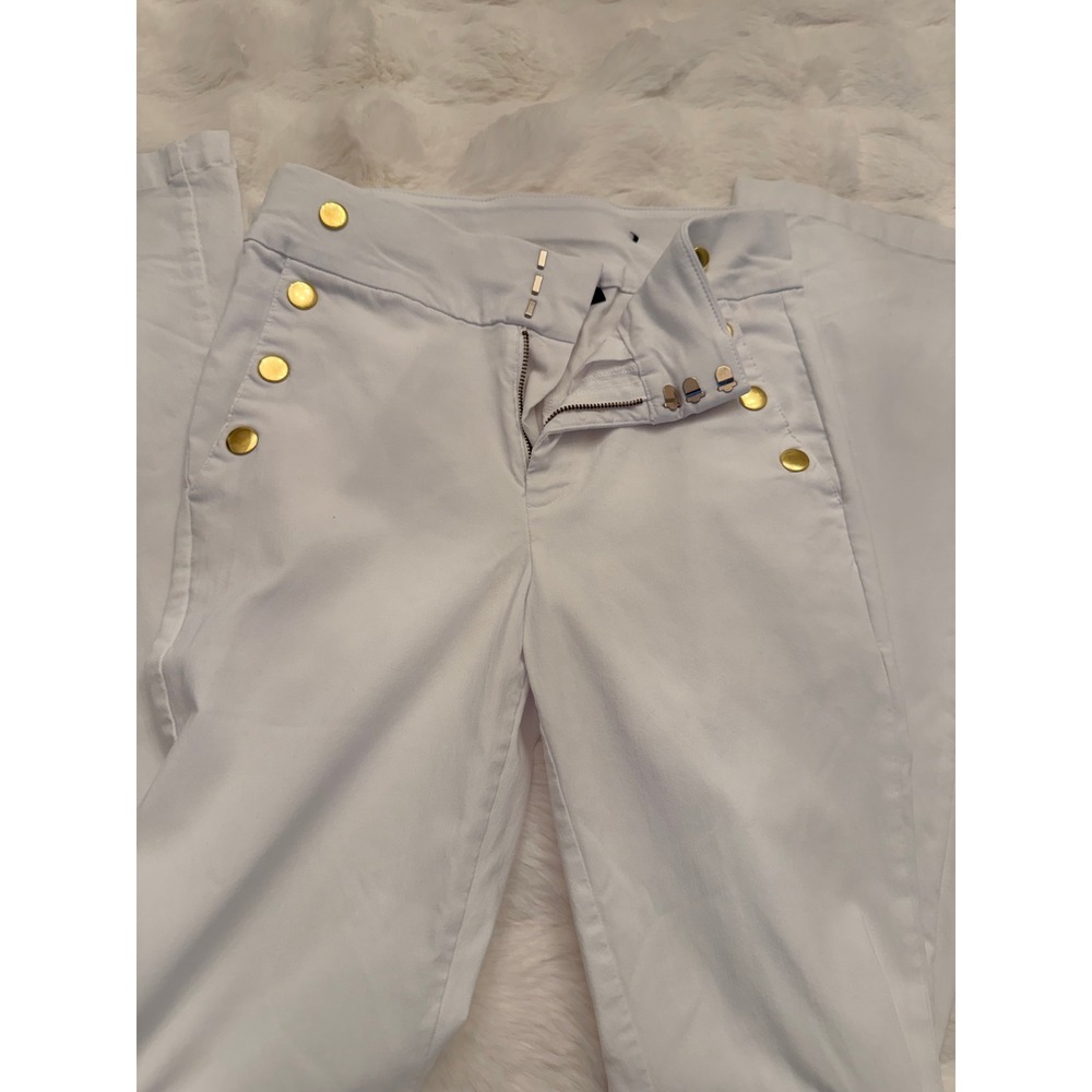 INC‎ International Concepts White Sailor Button Flare Leg Pants Mens Small